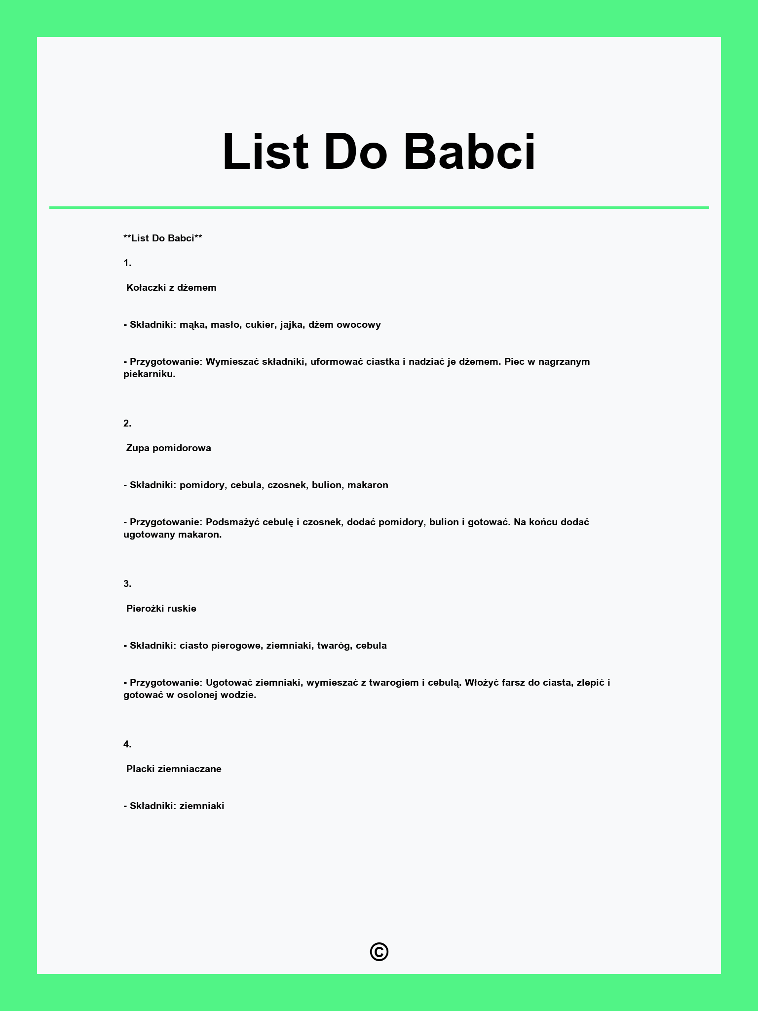List Do Babci