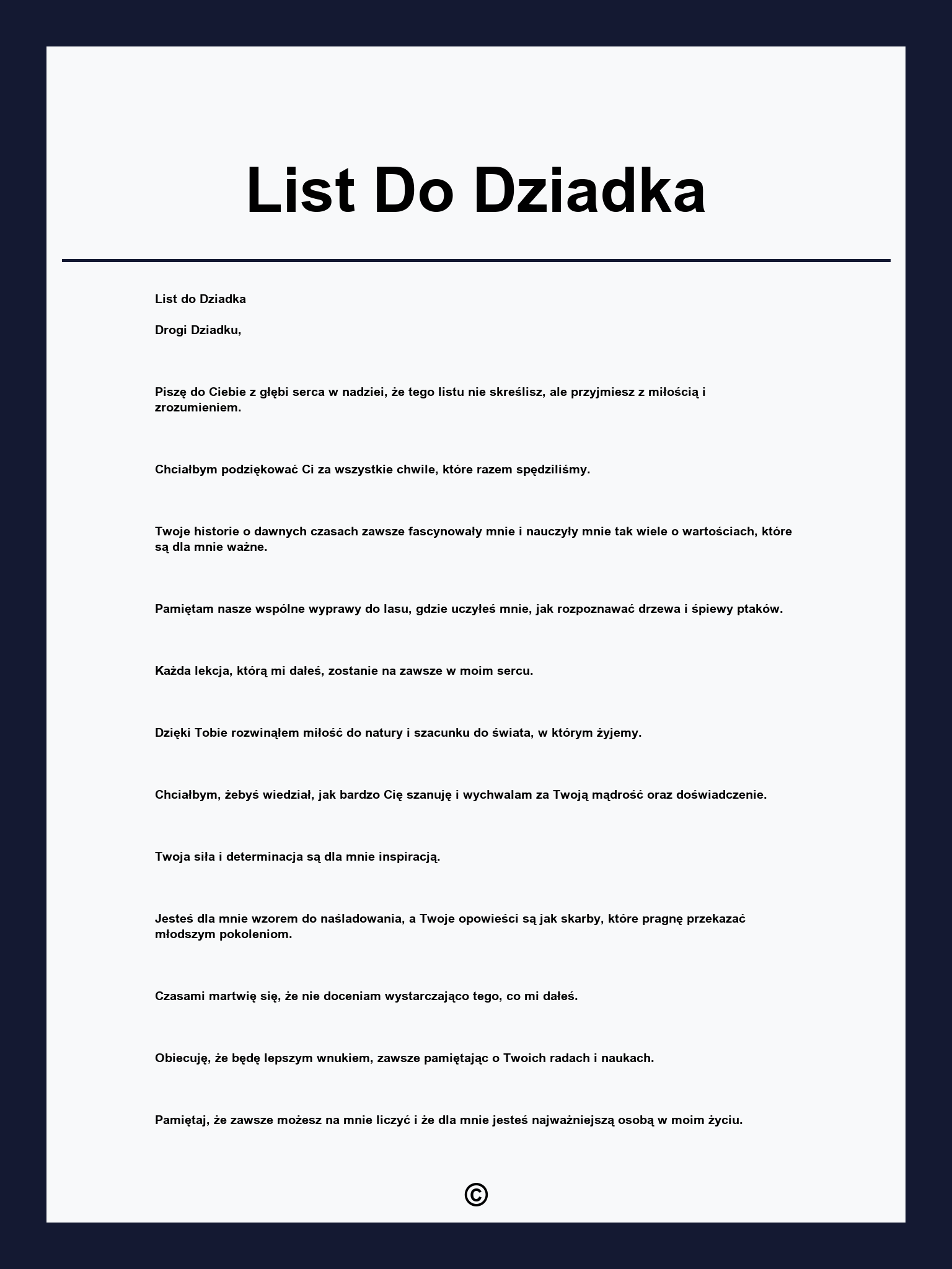 List Do Dziadka