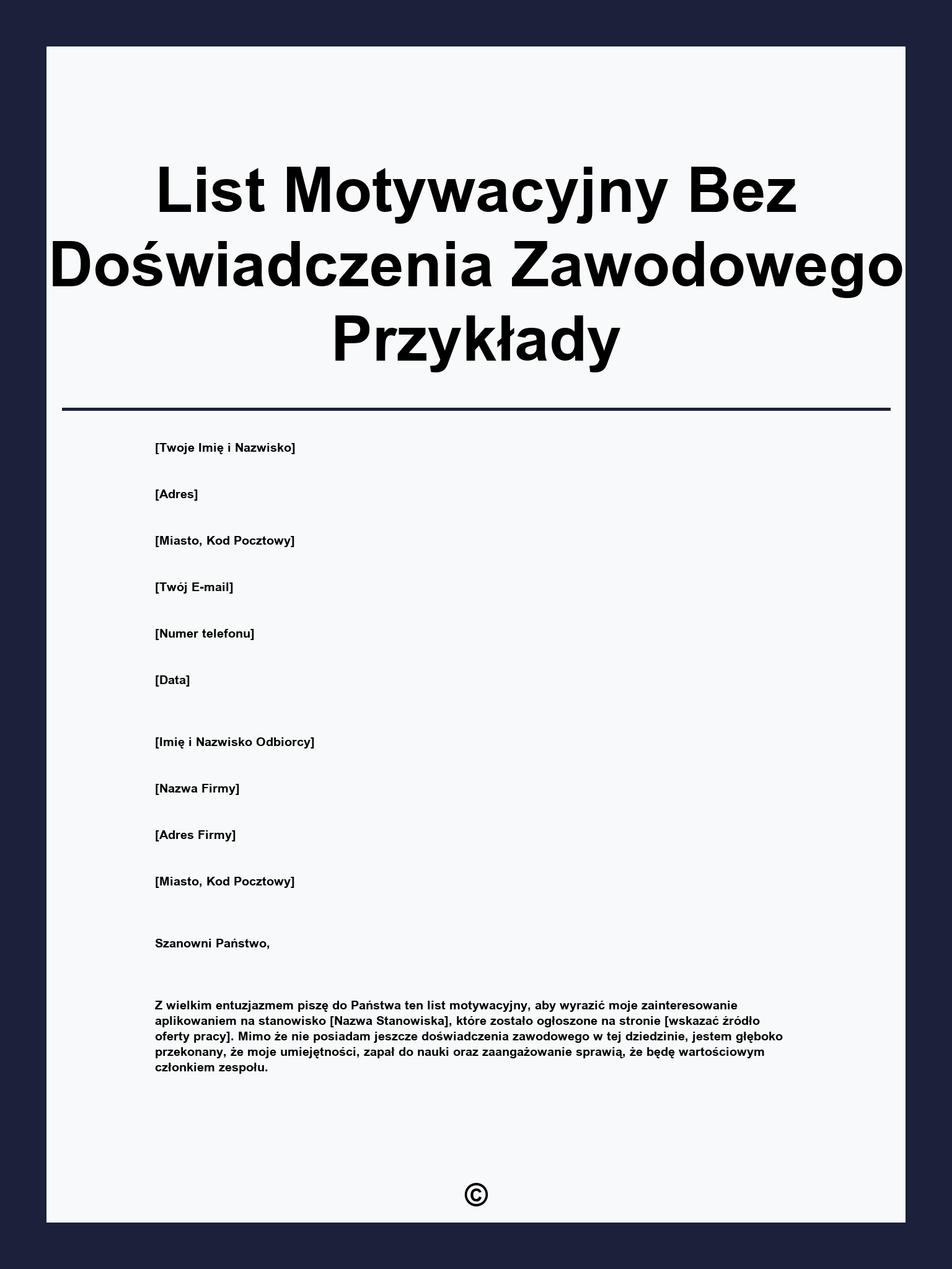 List Motywacyjny Bez Doświadczenia Zawodowego Przykłady