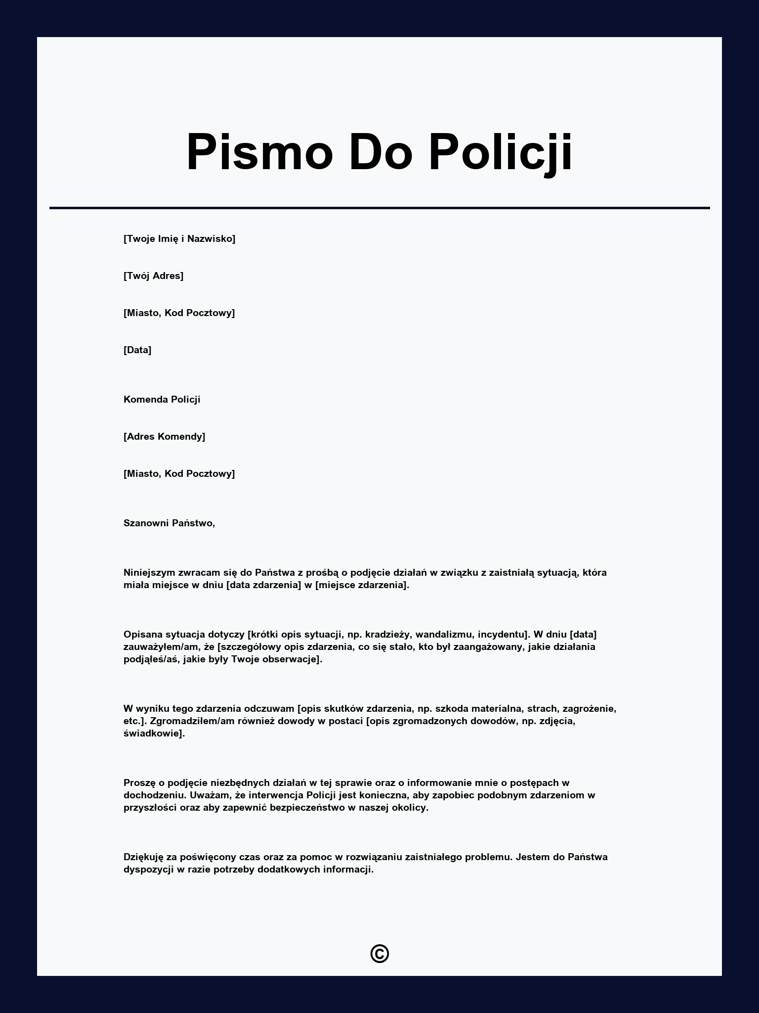Pismo Do Policji