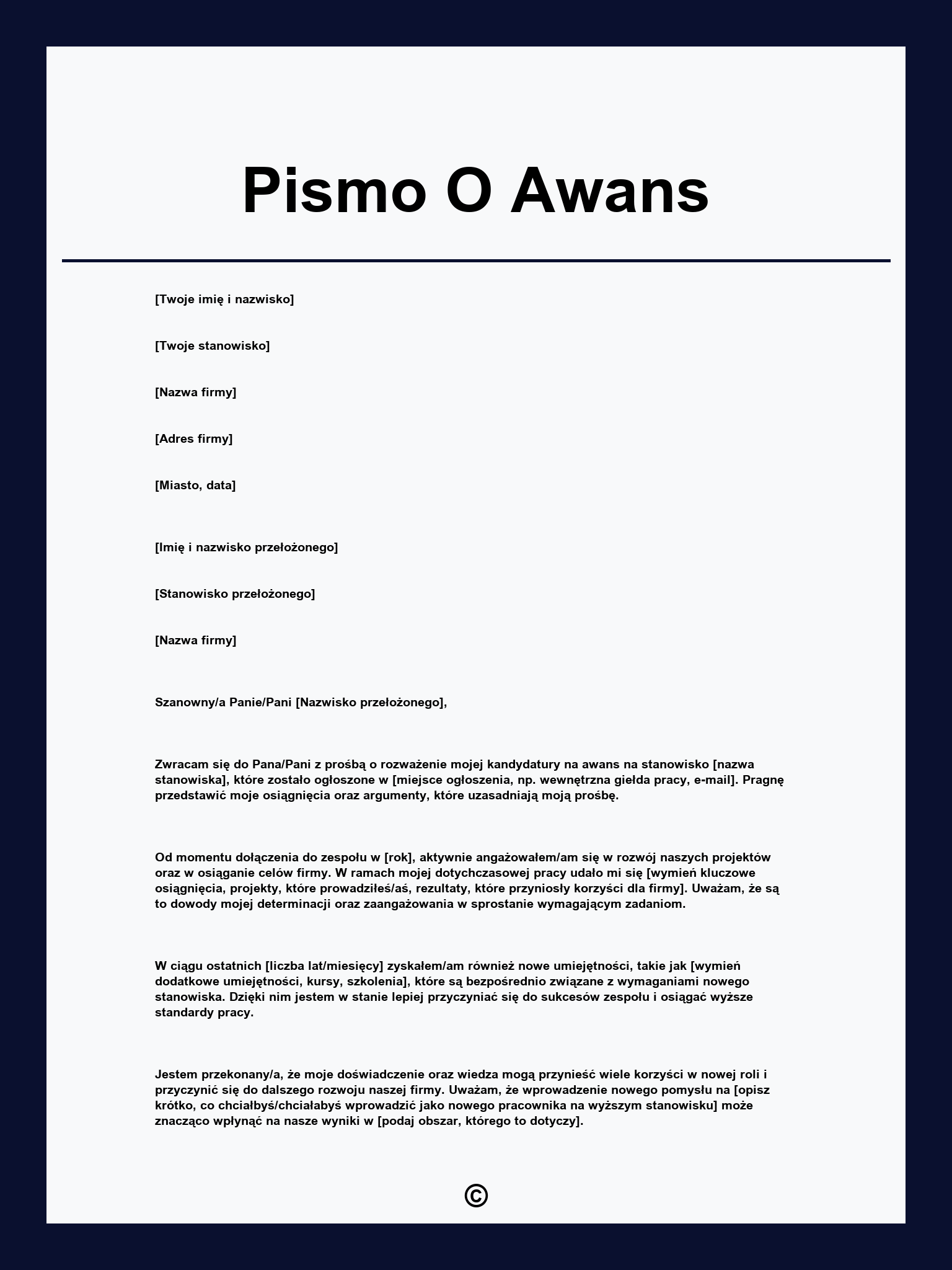 Pismo O Awans